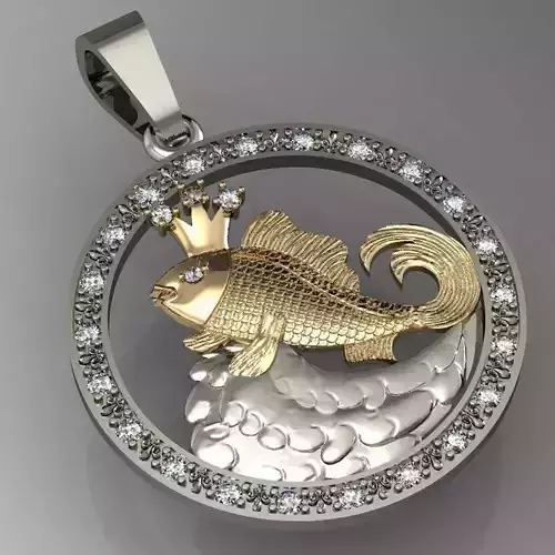 goldfish pendant with diamonds