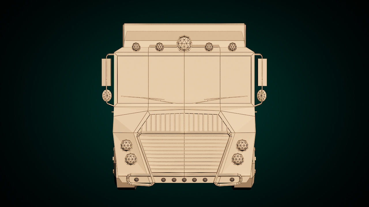 Low-Poly Cartoon Cargo Truck Low-poly 3D model_12