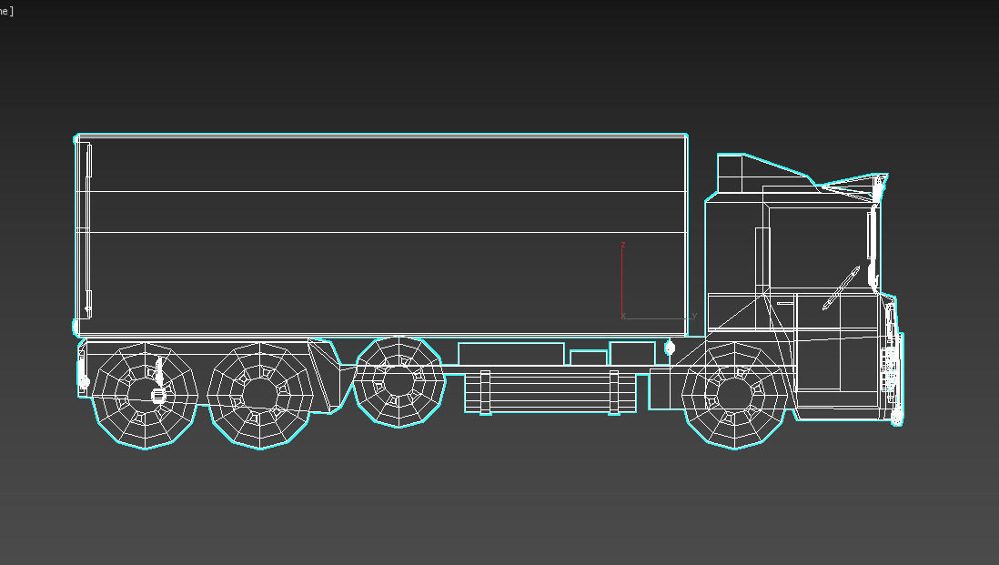 Low-Poly Cartoon Cargo Truck Low-poly 3D model_9