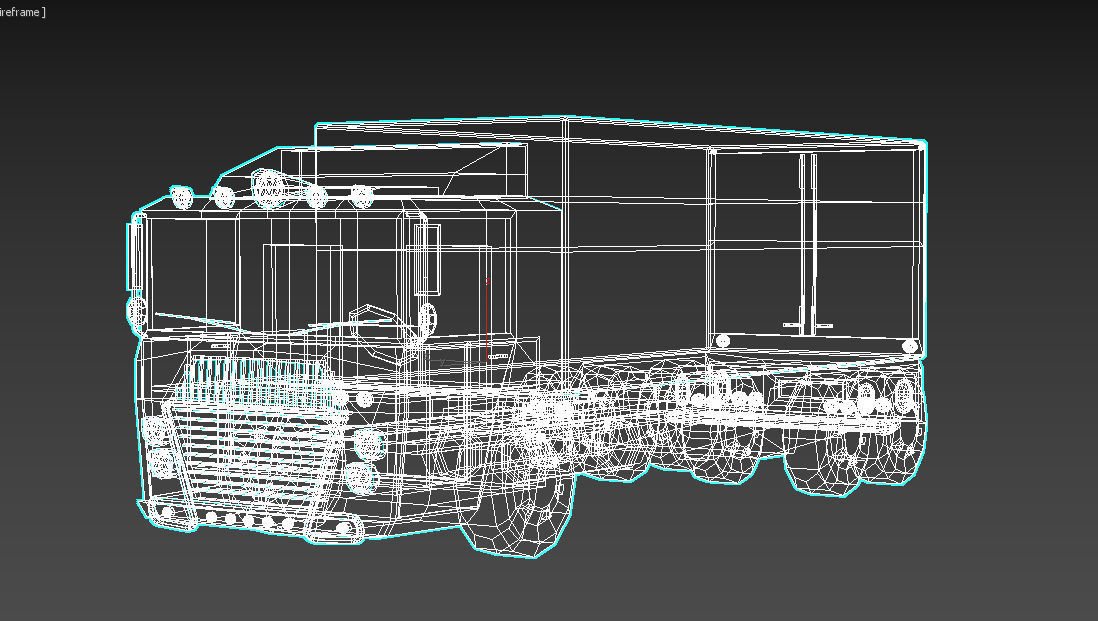 Low-Poly Cartoon Cargo Truck Low-poly 3D model_7