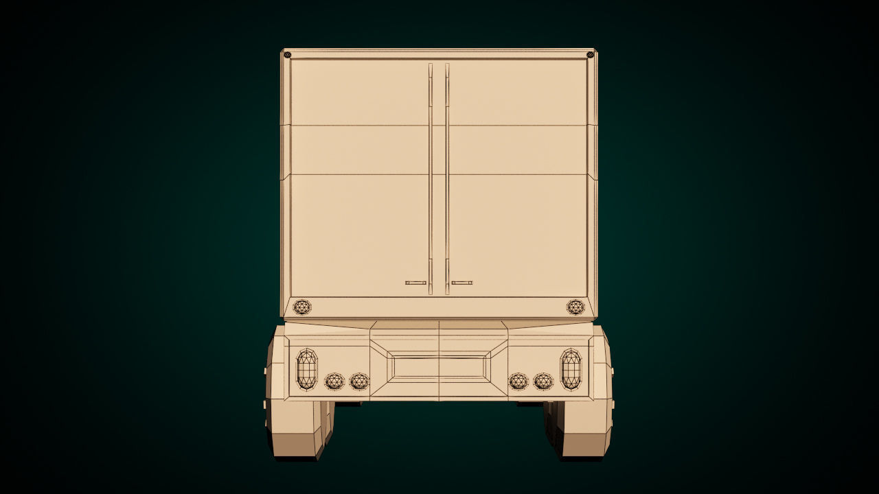 Low-Poly Cartoon Cargo Truck Low-poly 3D model_14