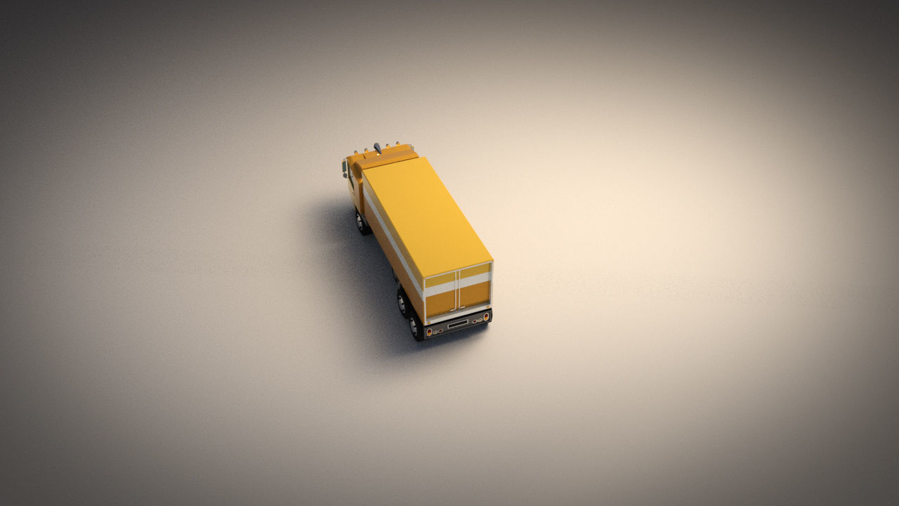 Low-Poly Cartoon Cargo Truck Low-poly 3D model_3