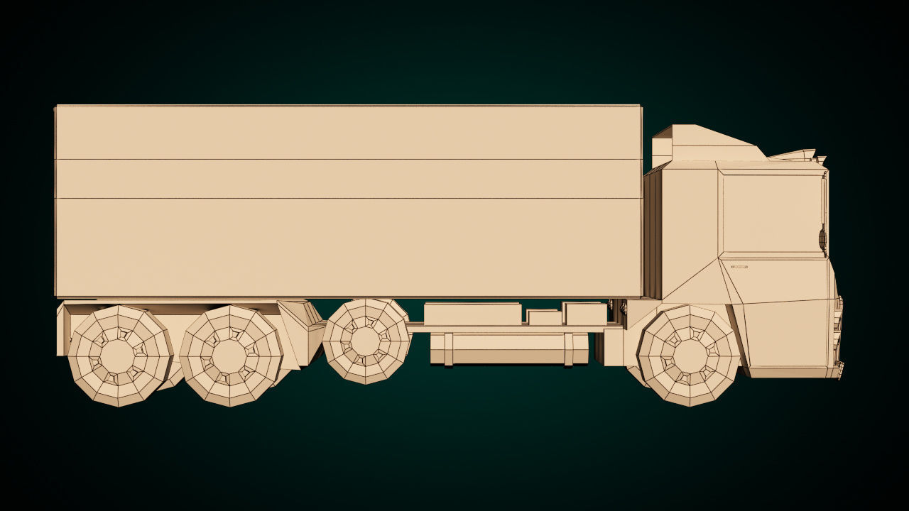 Low-Poly Cartoon Cargo Truck Low-poly 3D model_13