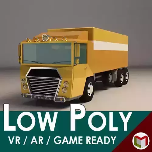 Low-Poly Cartoon Cargo Truck Low-poly 3D model