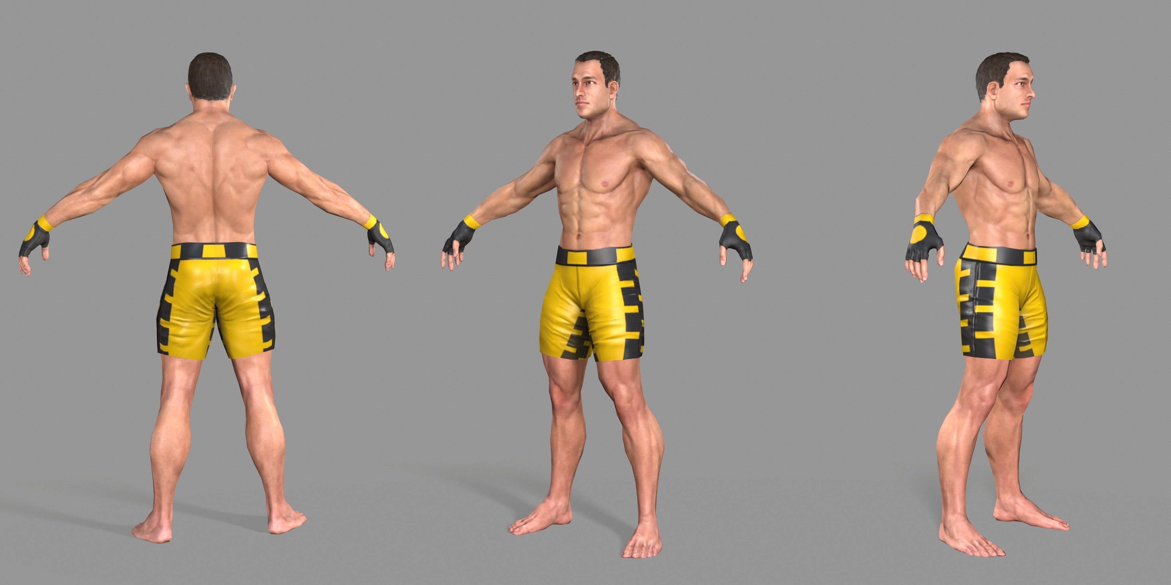 UFC Boxer Low-poly 3D model_2