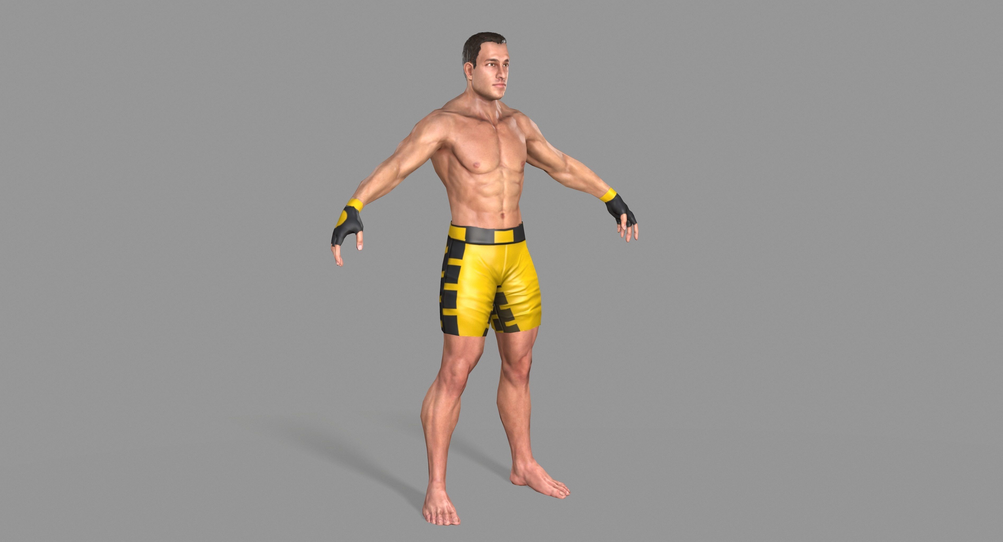 UFC Boxer Low-poly 3D model_4