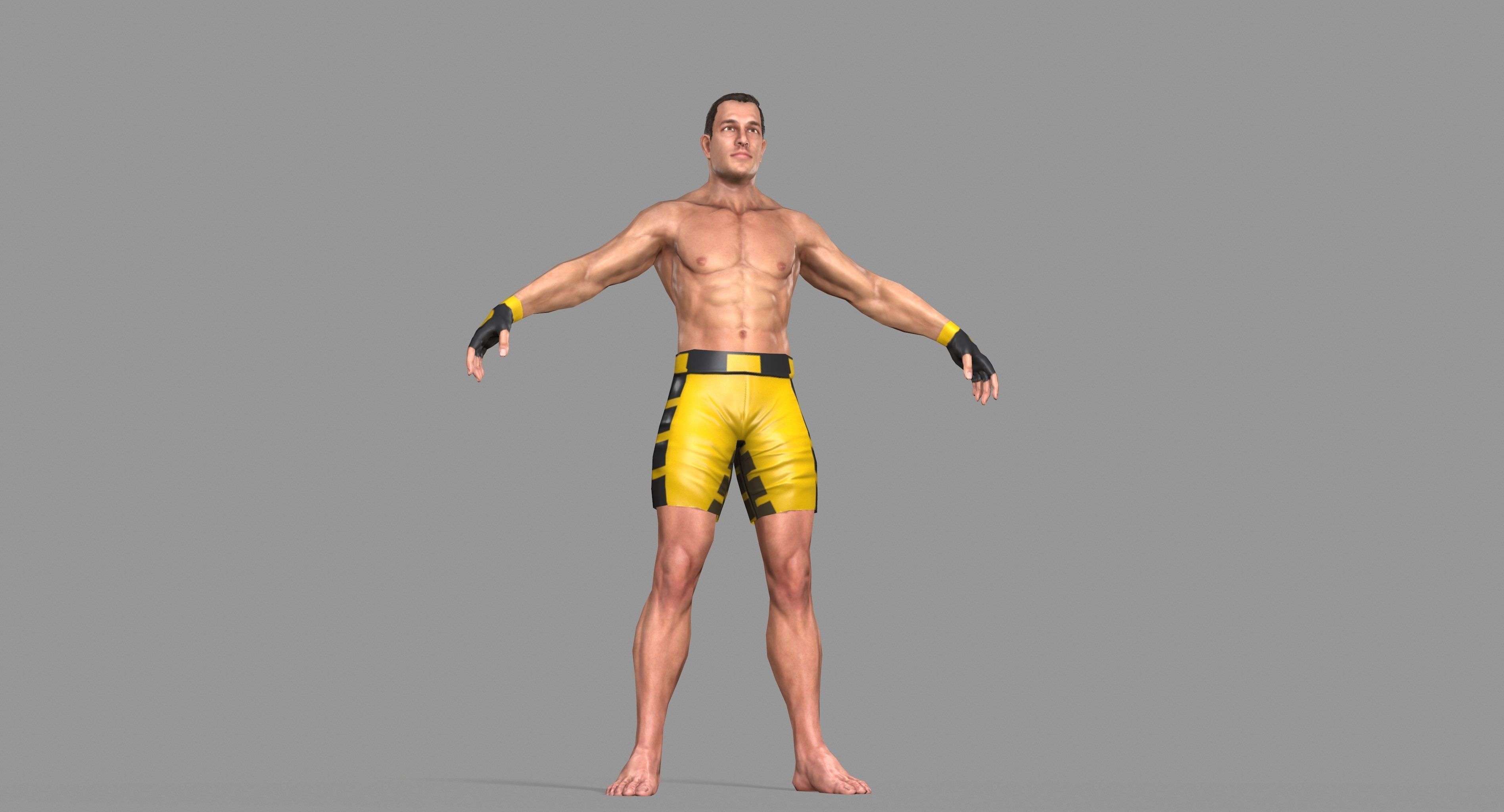 UFC Boxer Low-poly 3D model_32