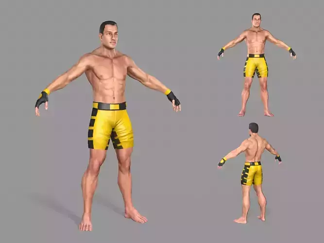 UFC Boxer Low-poly 3D model
