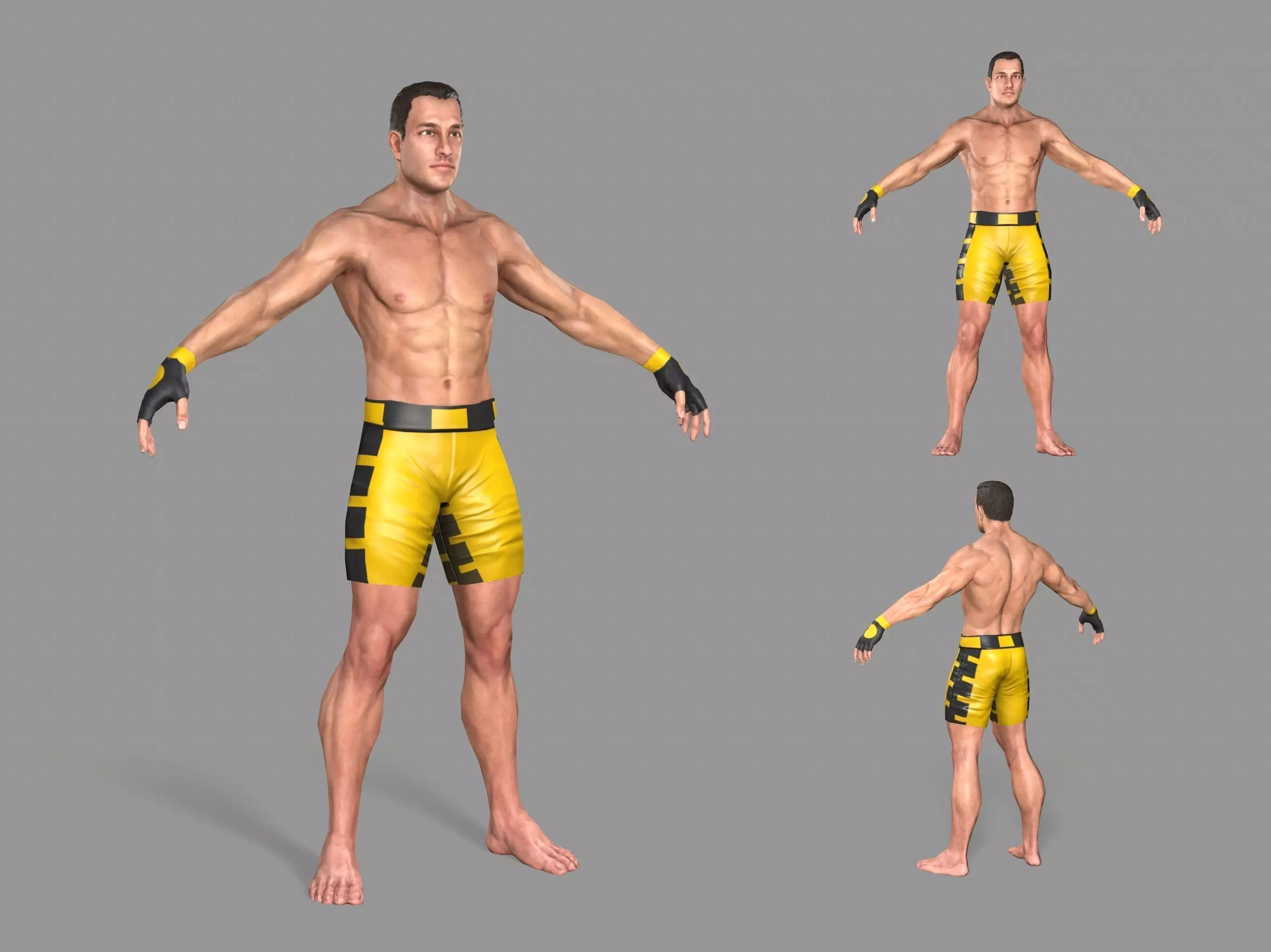 UFC Boxer Low-poly 3D model_0