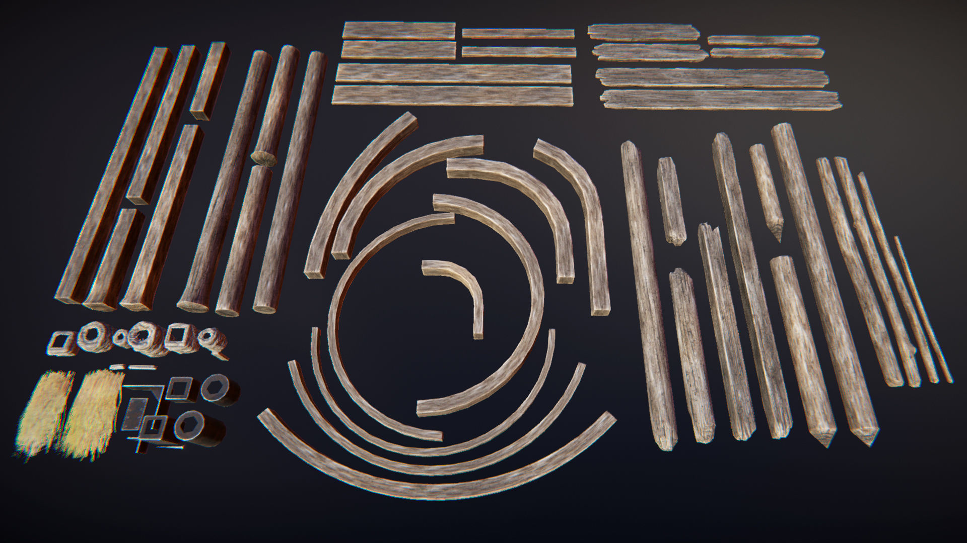 Wooden constructor Low-poly 3D model_2