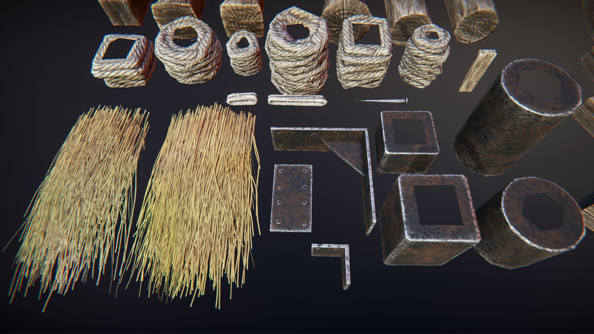 Wooden constructor Low-poly 3D model_6
