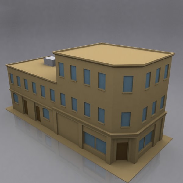 Shops Block 21 3D model_1