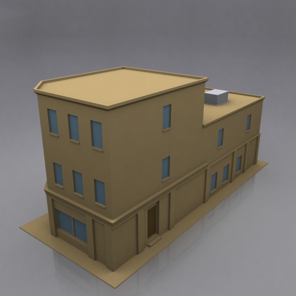 Shops Block 21 3D model_2