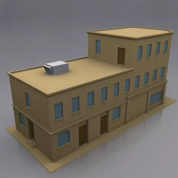 Shops Block 21 3D model_0
