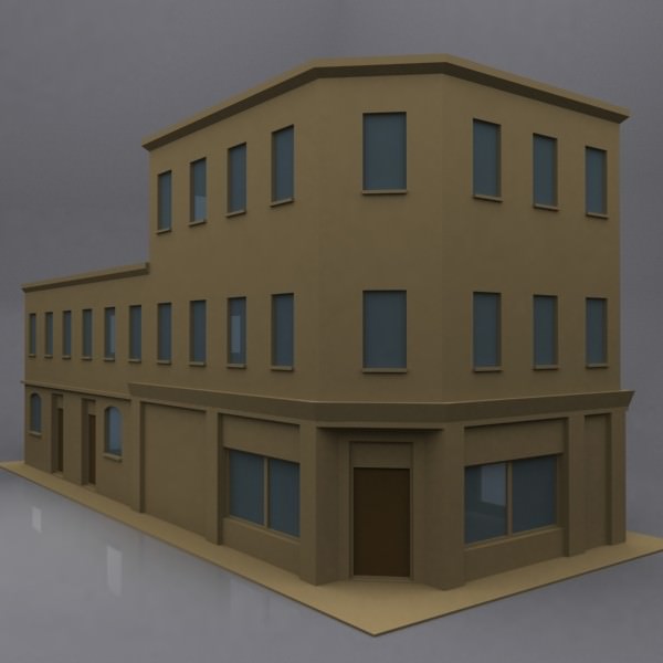 Shops Block 21 3D model_4