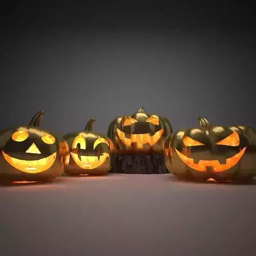 Halloween golden pumpkins