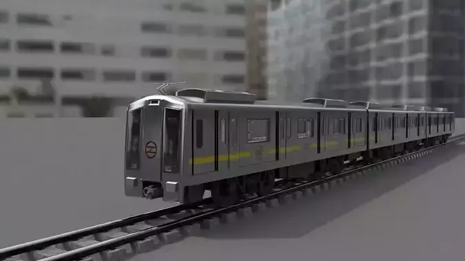 Delhi Metro with track  Low-poly 3D model