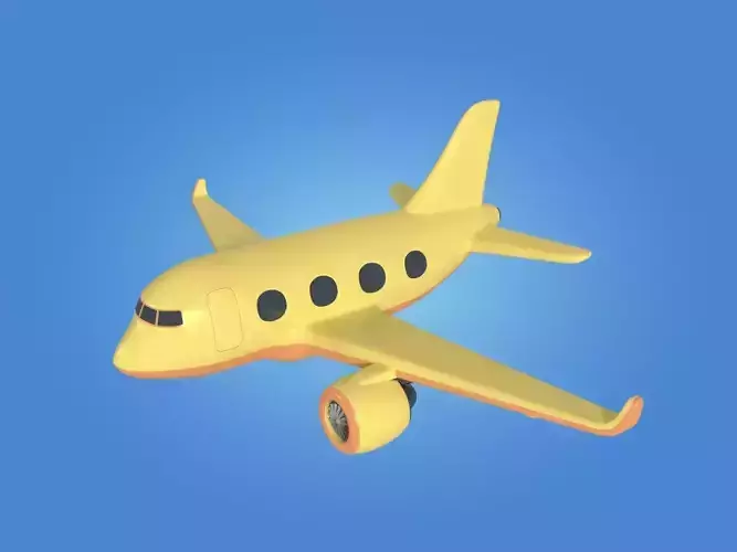 Cartoon Plane Low-poly 3D model