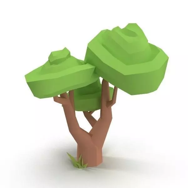 Cartoon Tree Low-poly 3D model_0