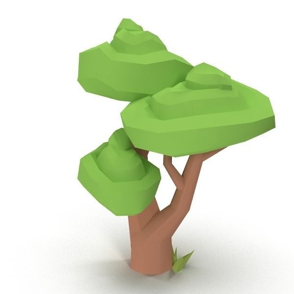 Cartoon Tree Low-poly 3D model_2