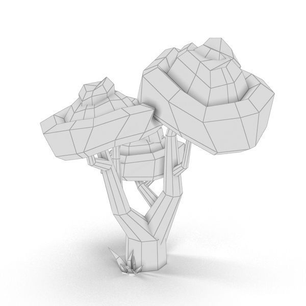 Cartoon Tree Low-poly 3D model_1