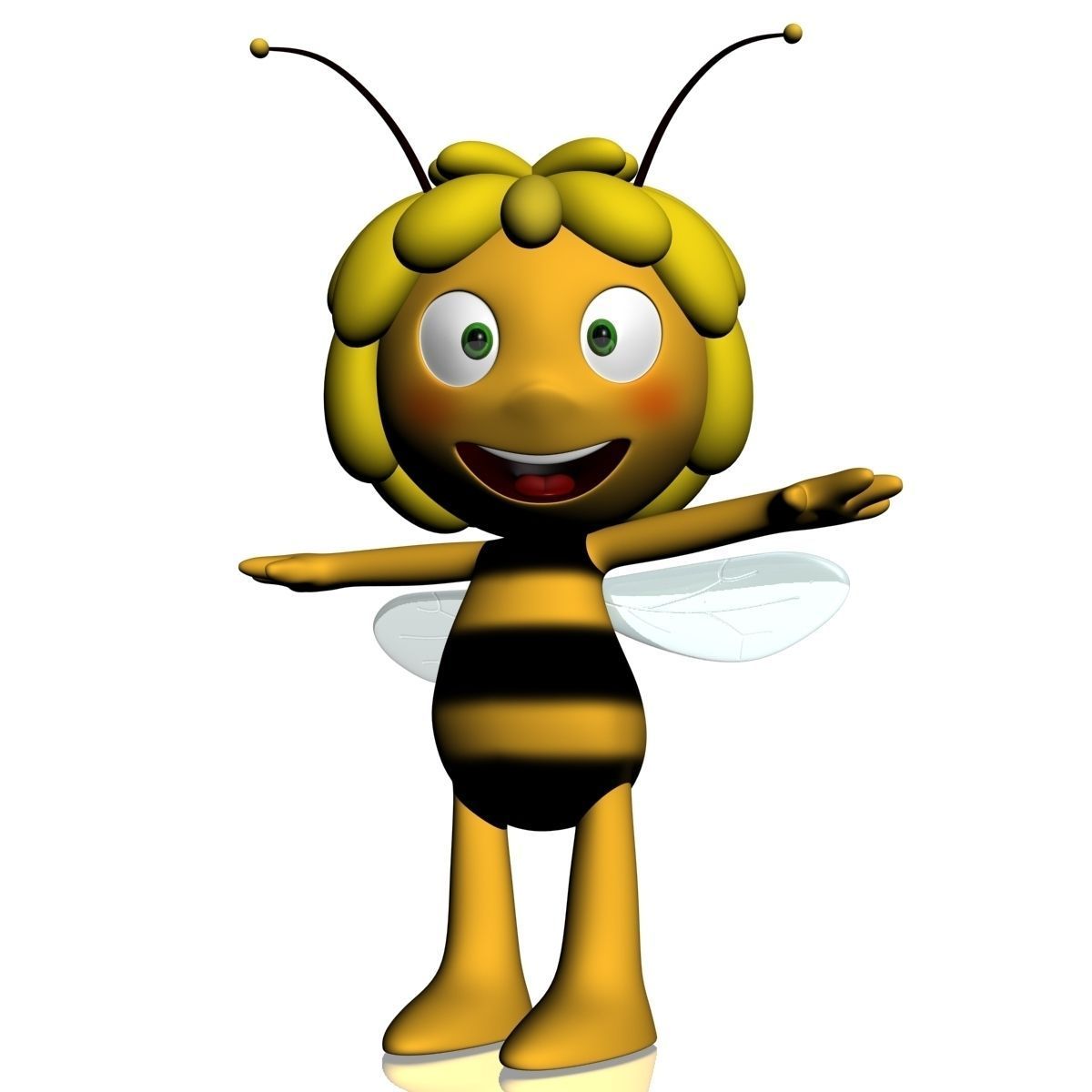 Maya the bee RIGGED Low-poly 3D model_2