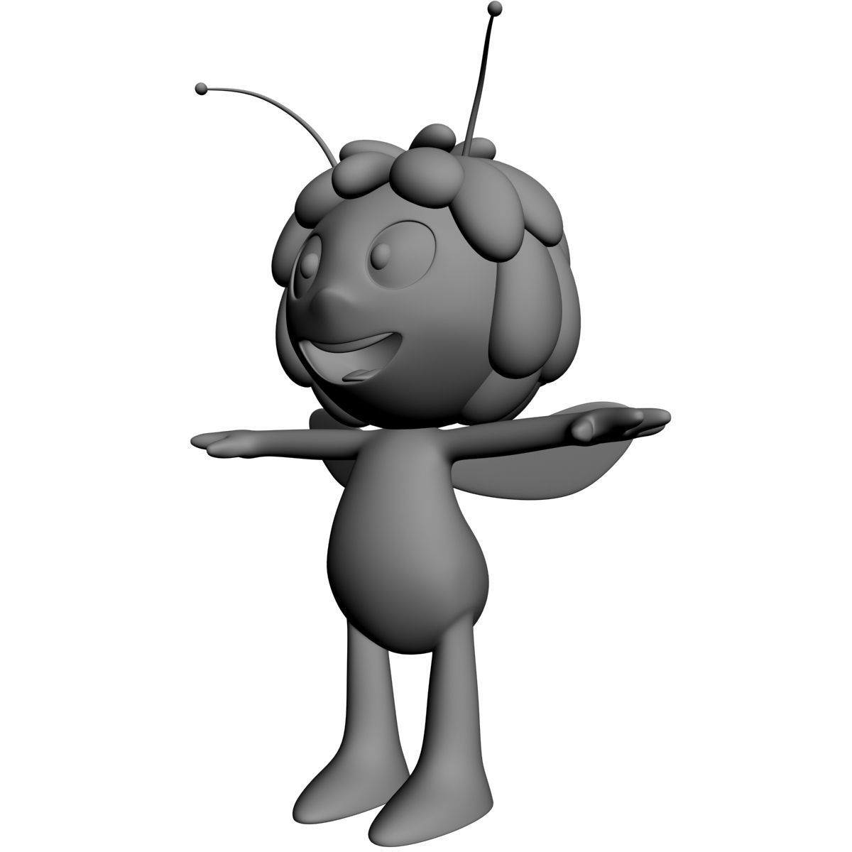 Maya the bee RIGGED Low-poly 3D model_5