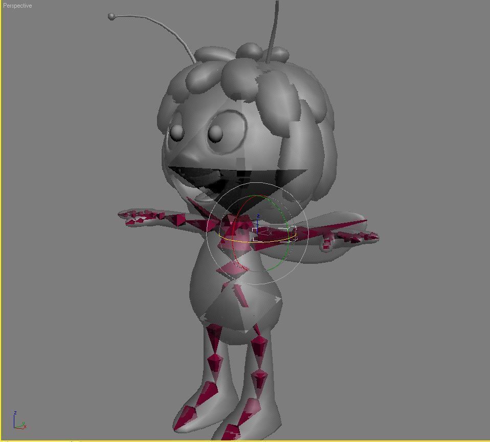 Maya the bee RIGGED Low-poly 3D model_6