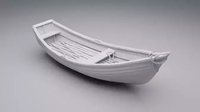 Wooden Boat 3D model
