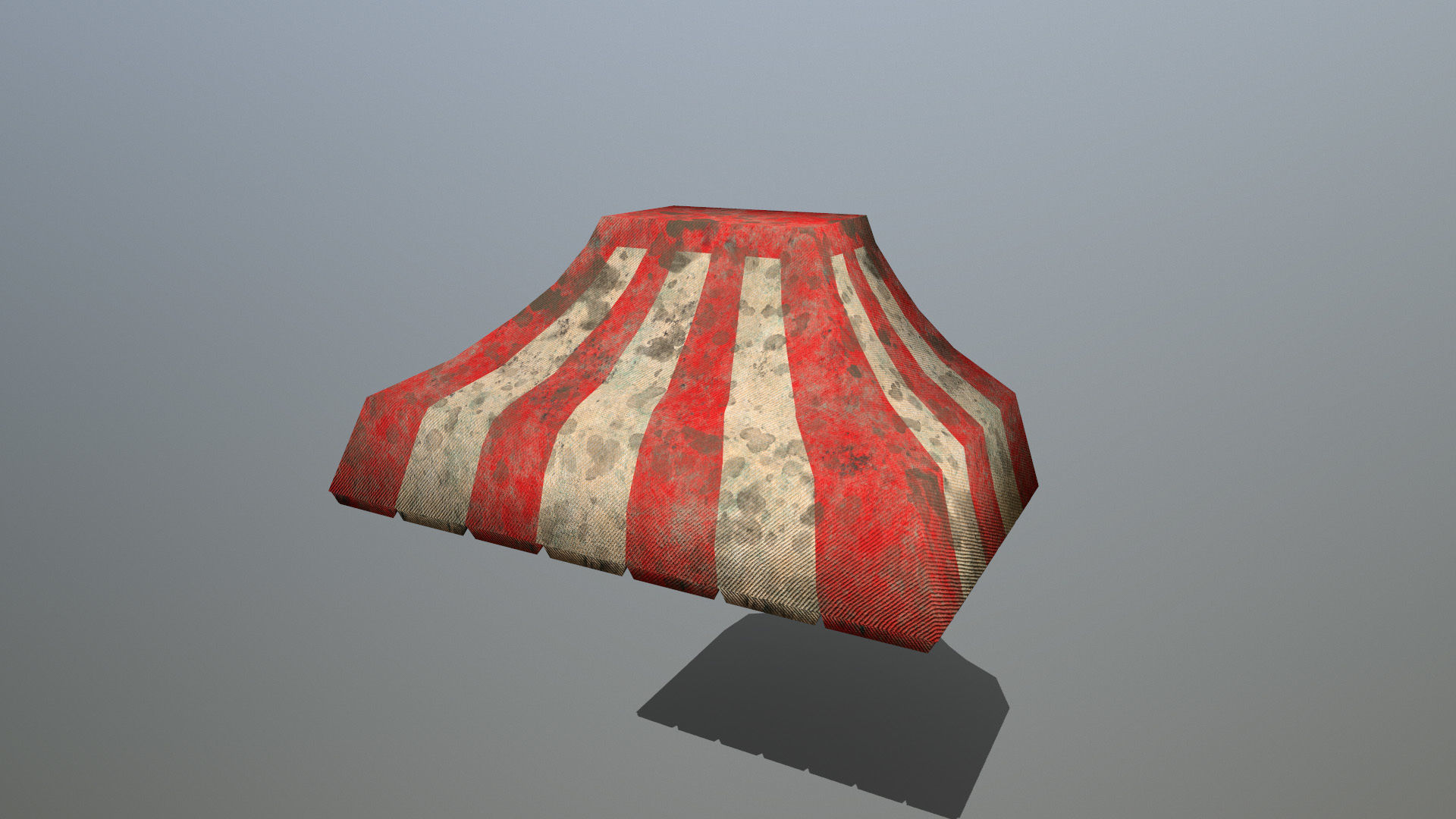 awning set striped tent Low-poly 3D model_6