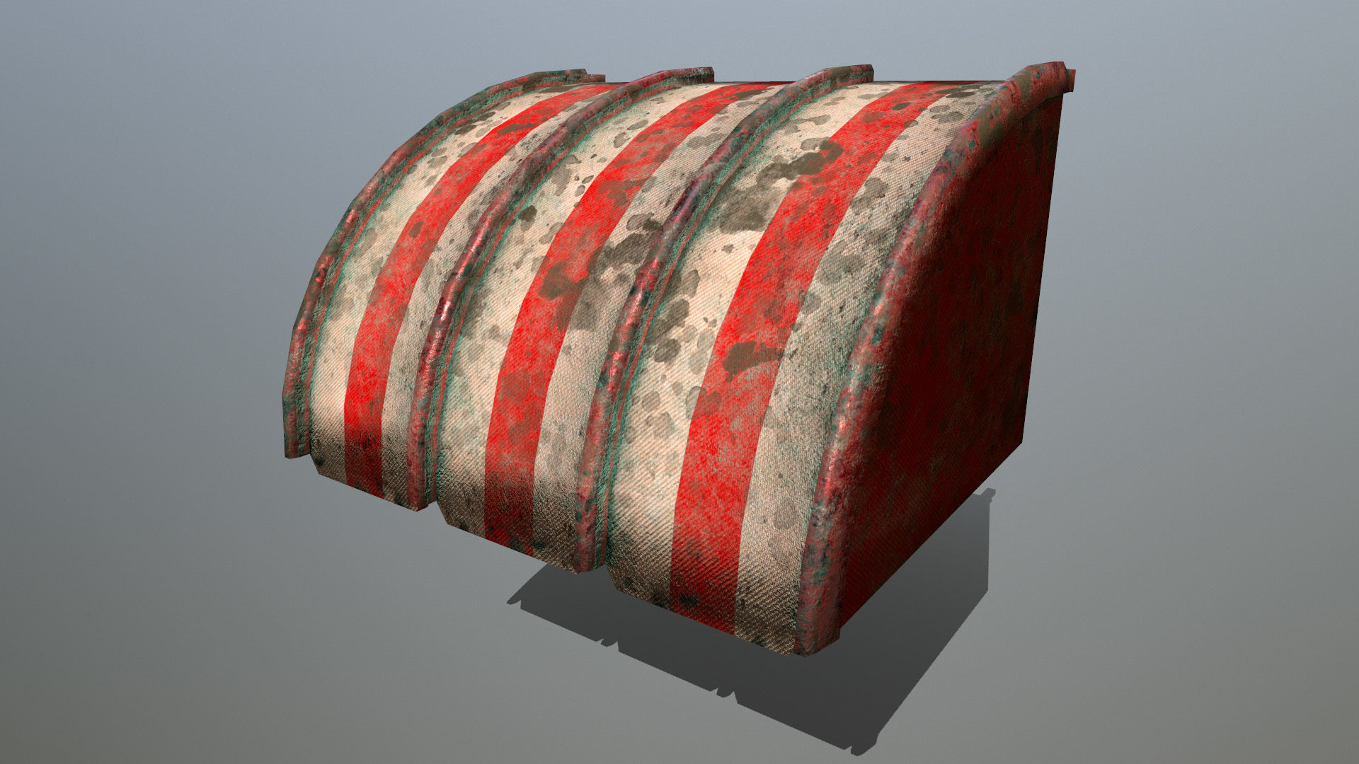 awning set striped tent Low-poly 3D model_11