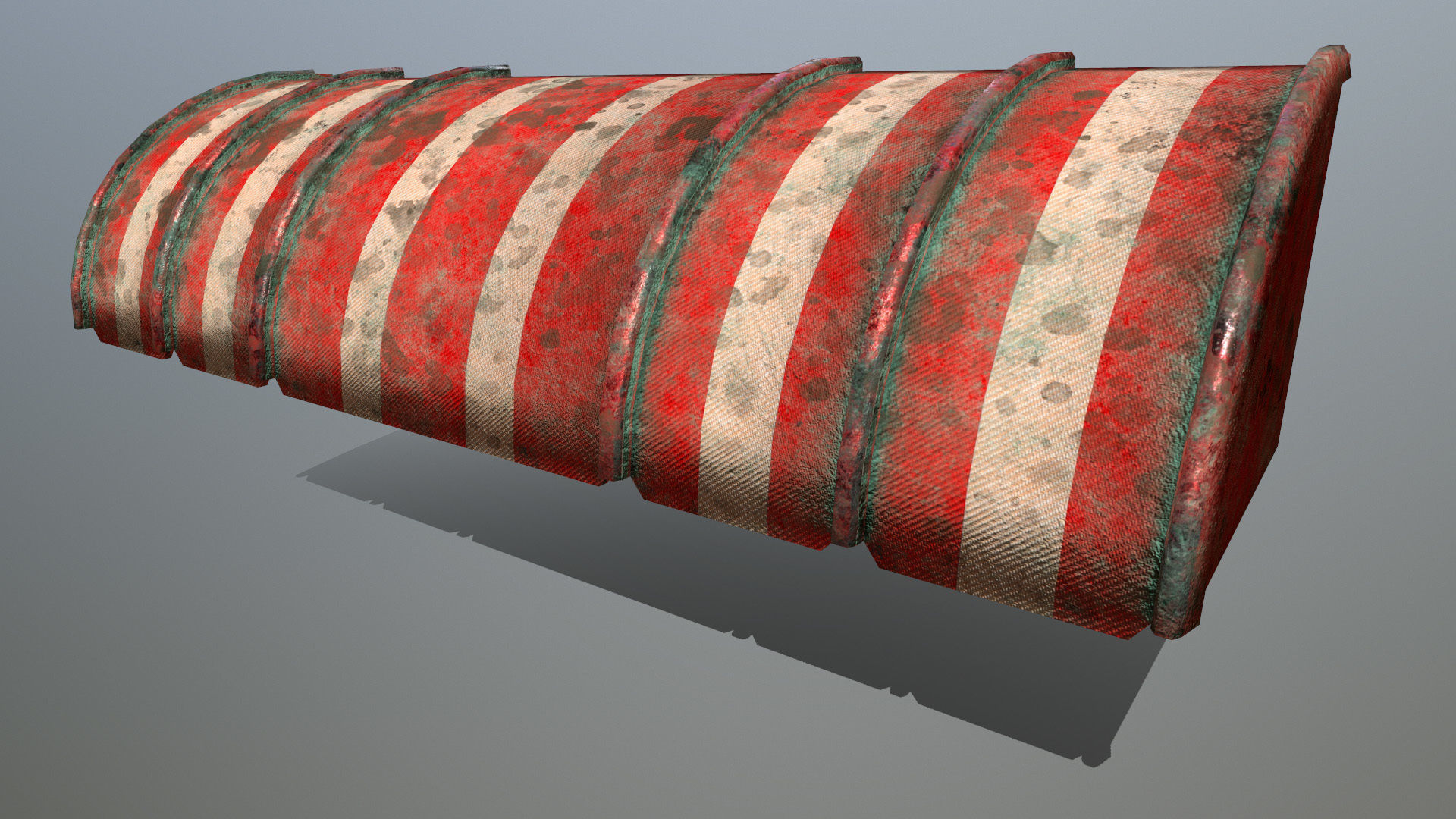 awning set striped tent Low-poly 3D model_9