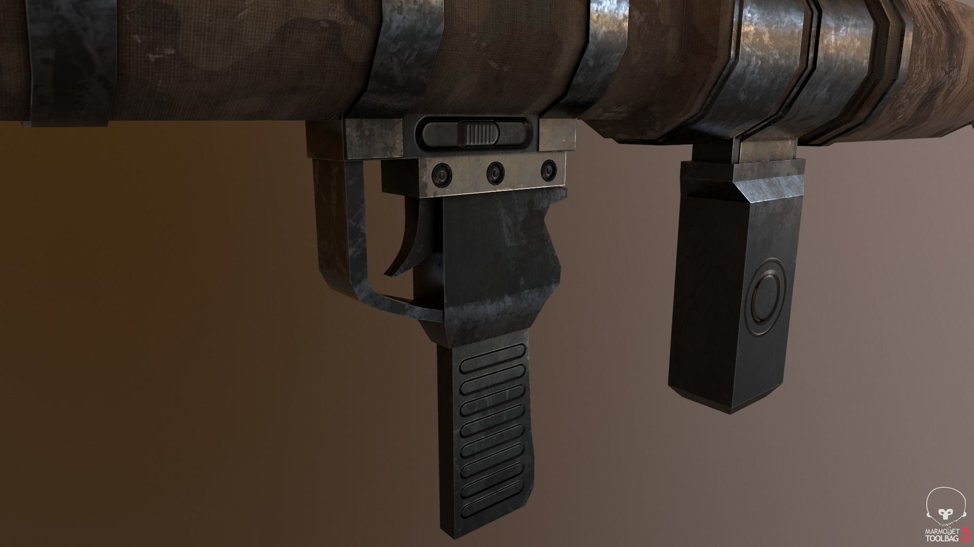 Low Poly Fabric Covered Anti Tank RPG Low-poly 3D model_25