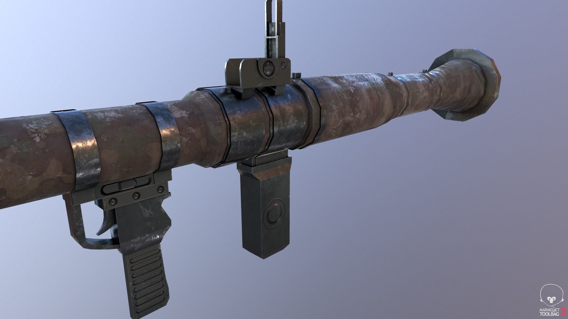 Low Poly Fabric Covered Anti Tank RPG Low-poly 3D model_29