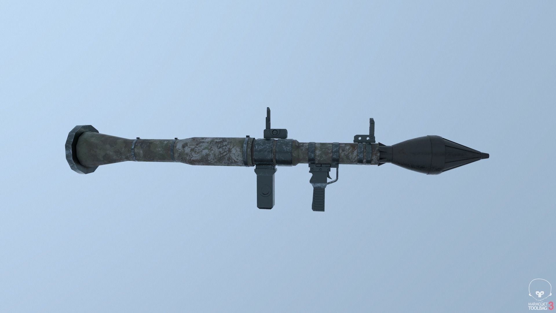 Low Poly Fabric Covered Anti Tank RPG Low-poly 3D model_12