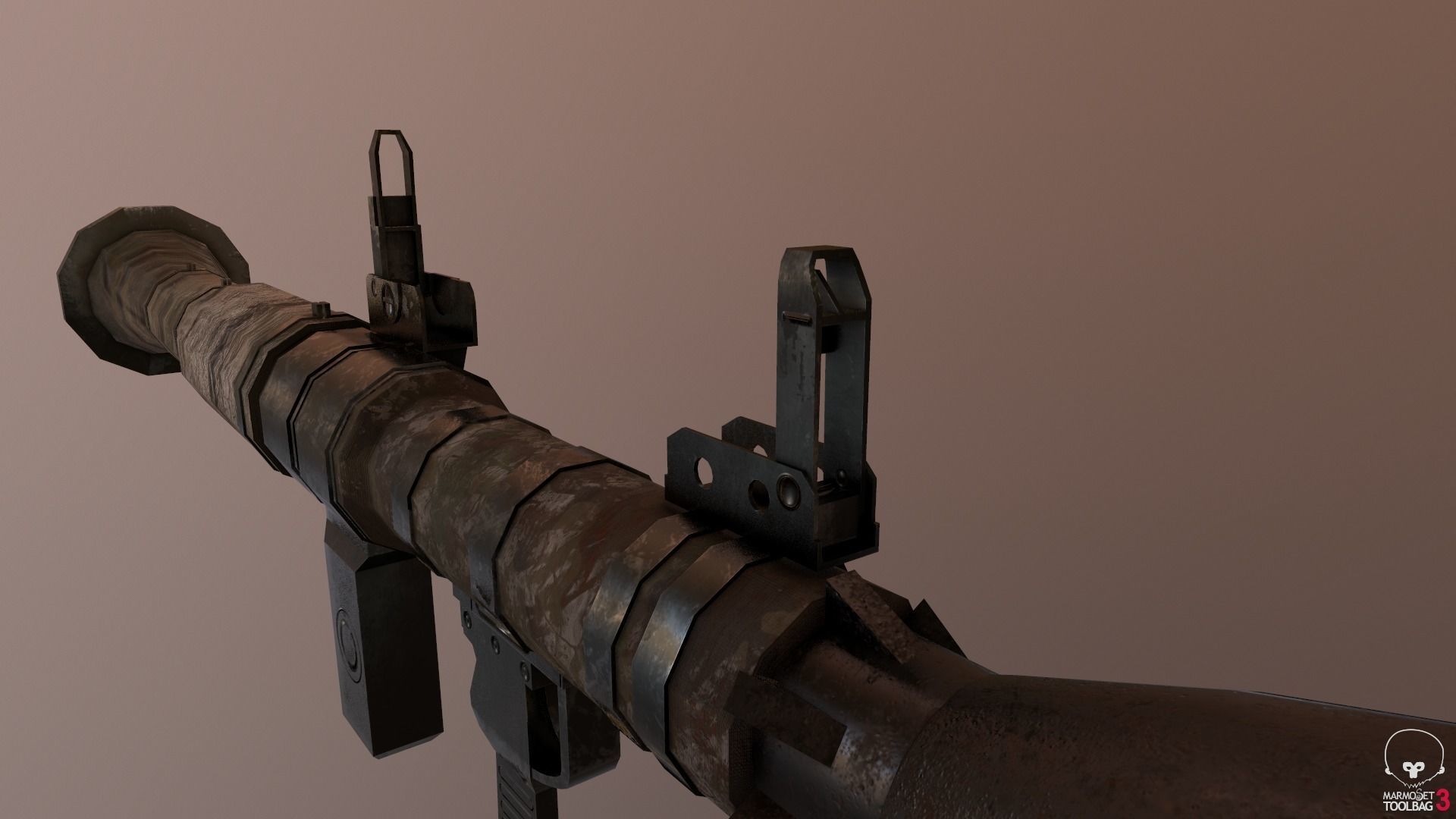 Low Poly Fabric Covered Anti Tank RPG Low-poly 3D model_15