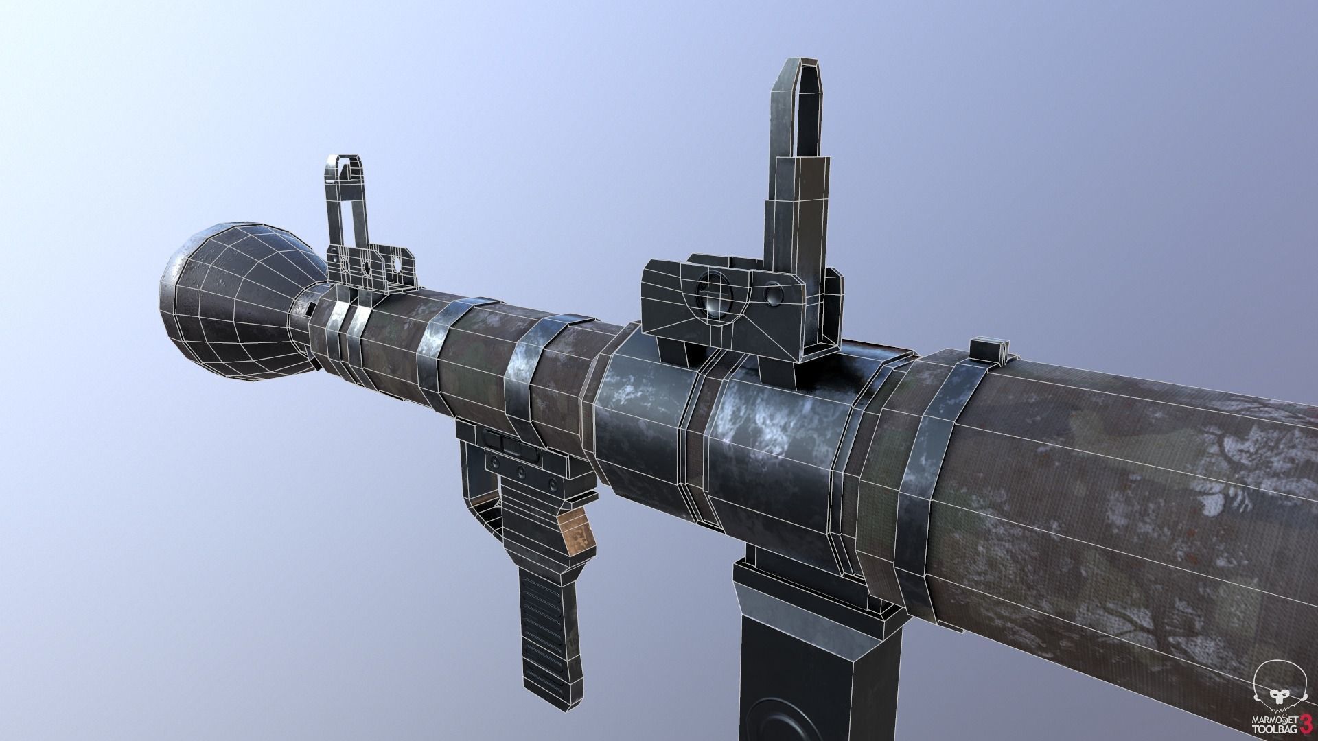 Low Poly Fabric Covered Anti Tank RPG Low-poly 3D model_20