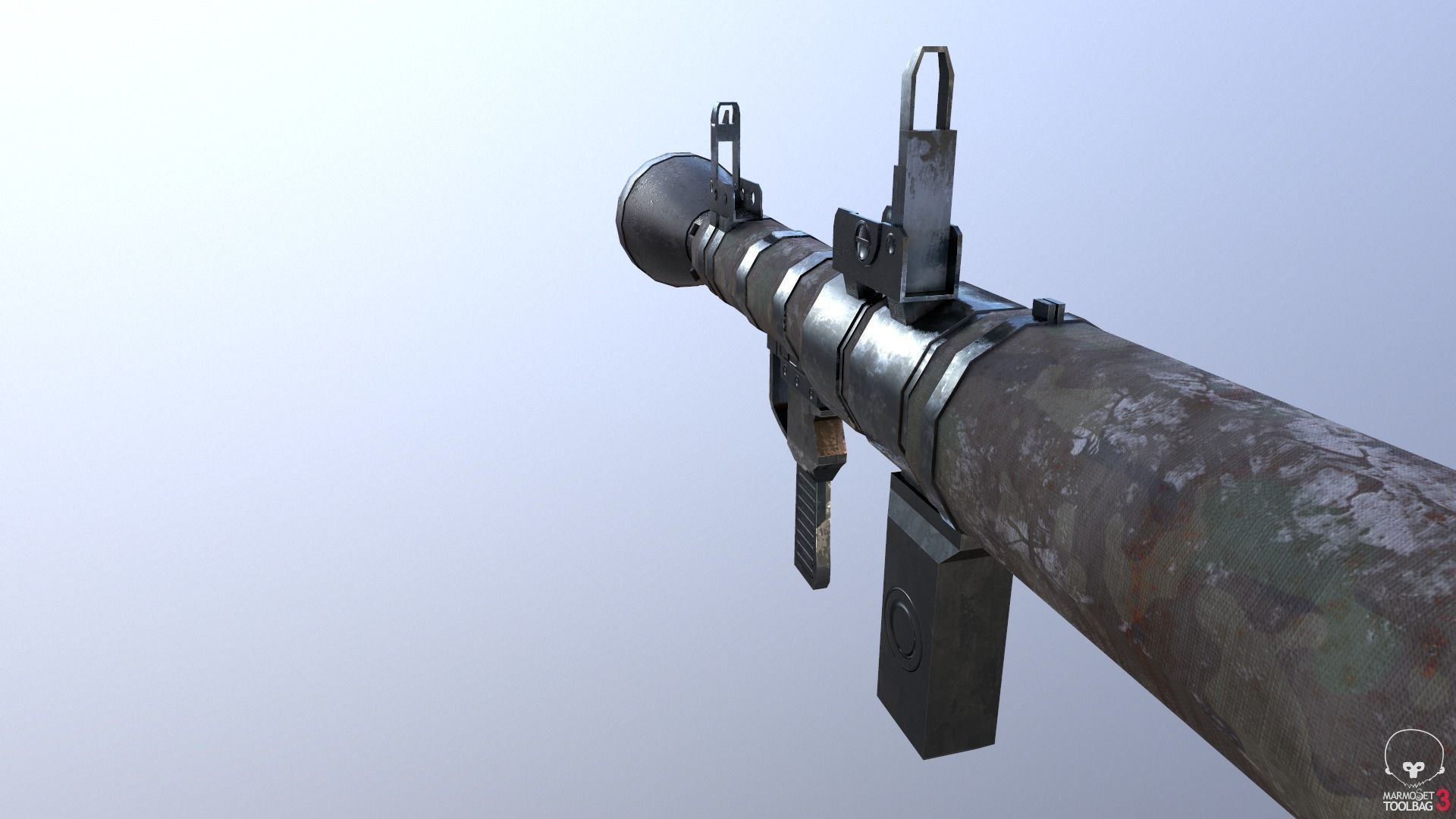 Low Poly Fabric Covered Anti Tank RPG Low-poly 3D model_14