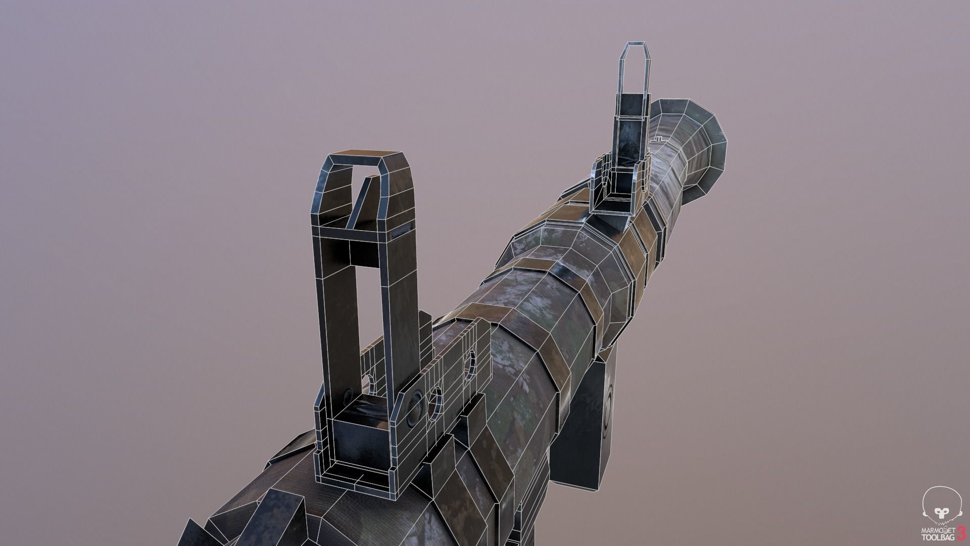 Low Poly Fabric Covered Anti Tank RPG Low-poly 3D model_13