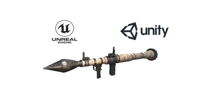 Low Poly Fabric Covered Anti Tank RPG Low-poly 3D model