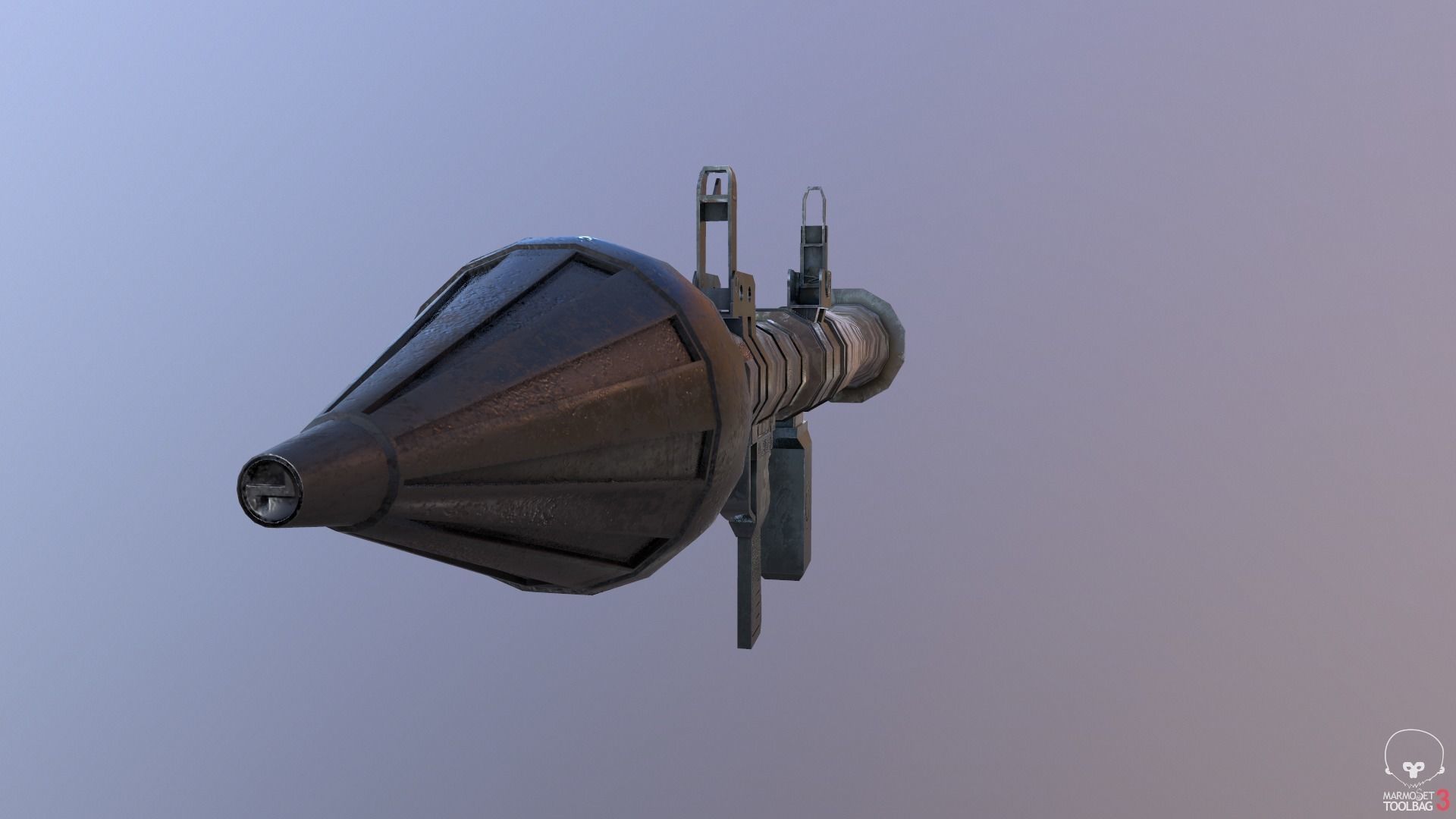 Low Poly Fabric Covered Anti Tank RPG Low-poly 3D model_21