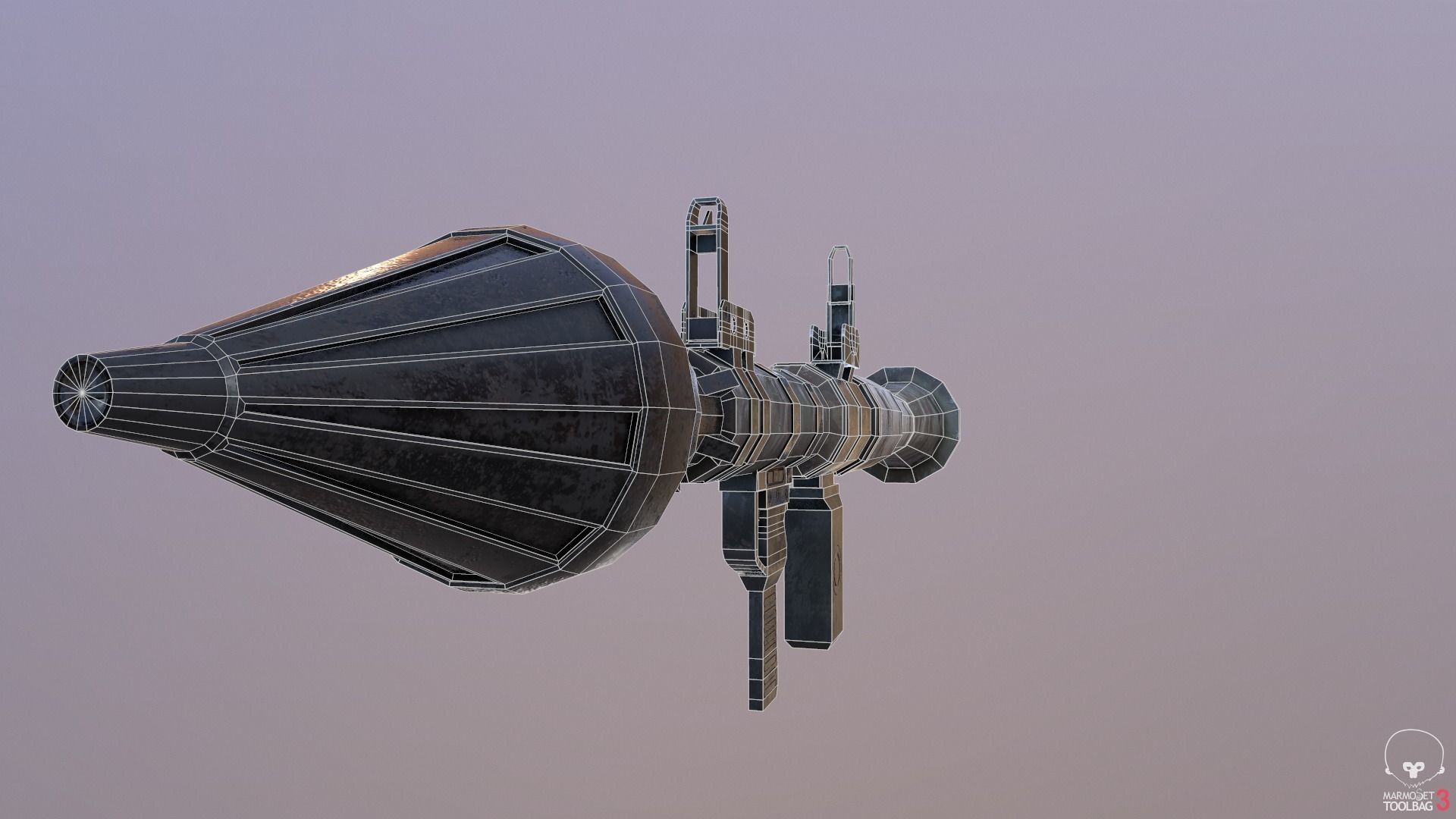 Low Poly Fabric Covered Anti Tank RPG Low-poly 3D model_6