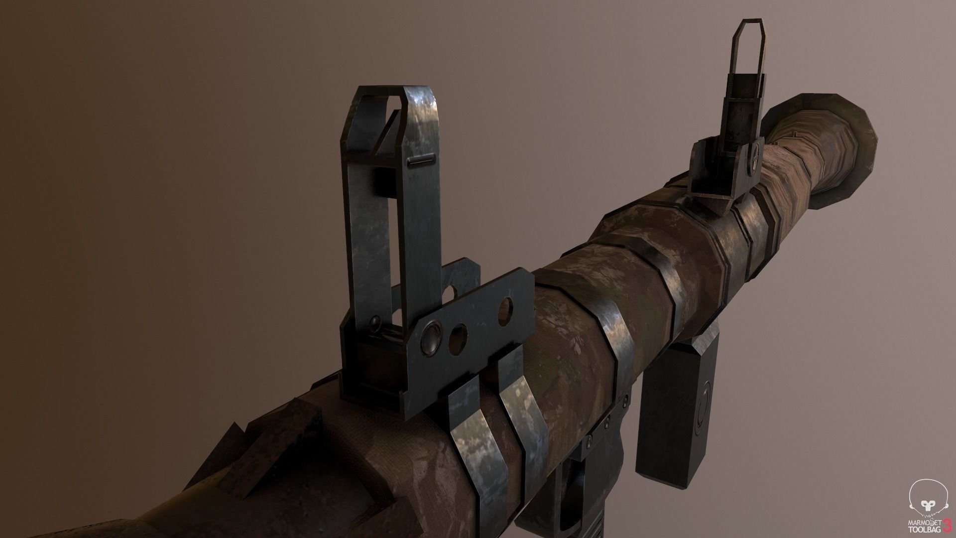 Low Poly Fabric Covered Anti Tank RPG Low-poly 3D model_18