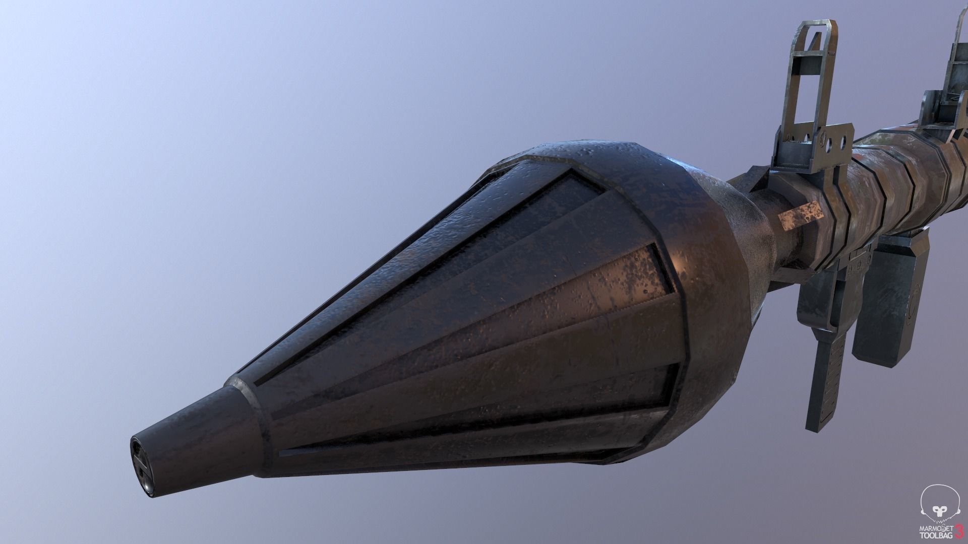 Low Poly Fabric Covered Anti Tank RPG Low-poly 3D model_28