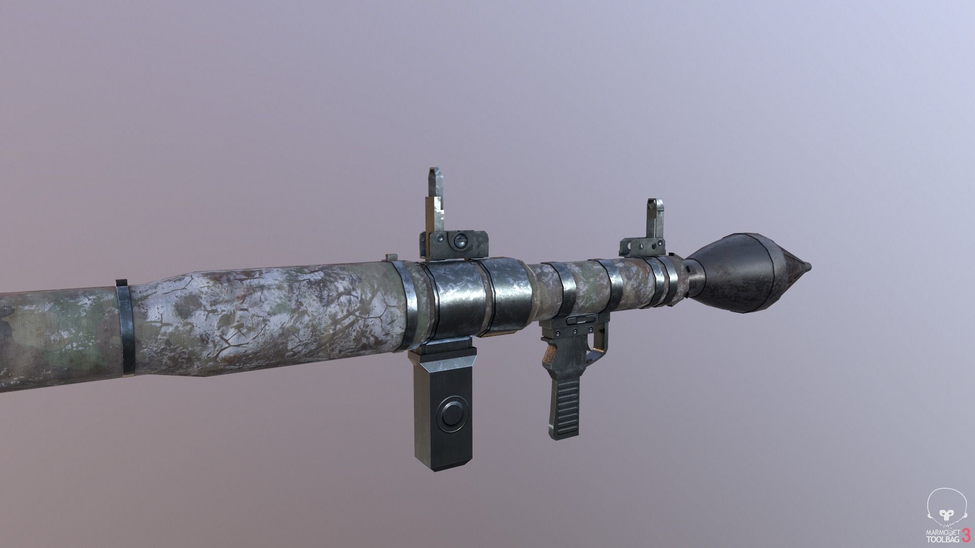 Low Poly Fabric Covered Anti Tank RPG Low-poly 3D model_27
