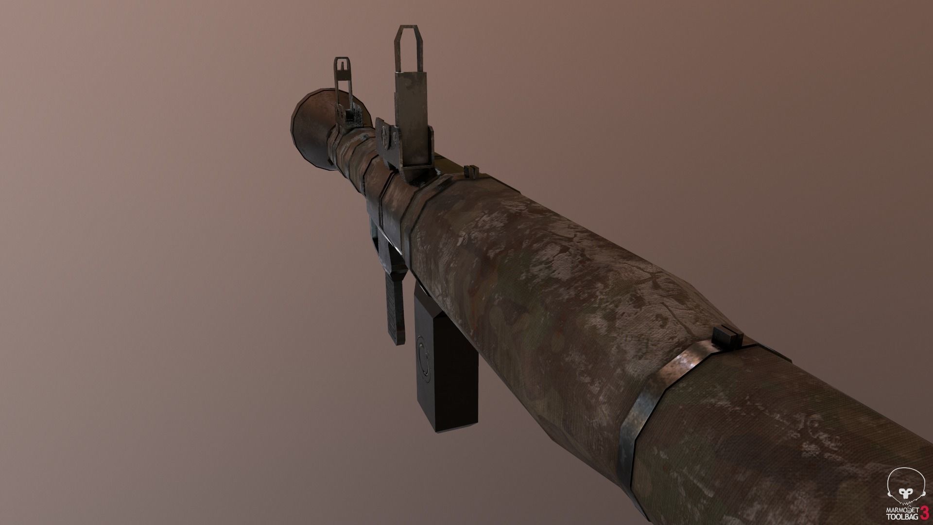 Low Poly Fabric Covered Anti Tank RPG Low-poly 3D model_22