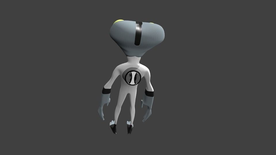 Grey matter Low-poly 3D model_1