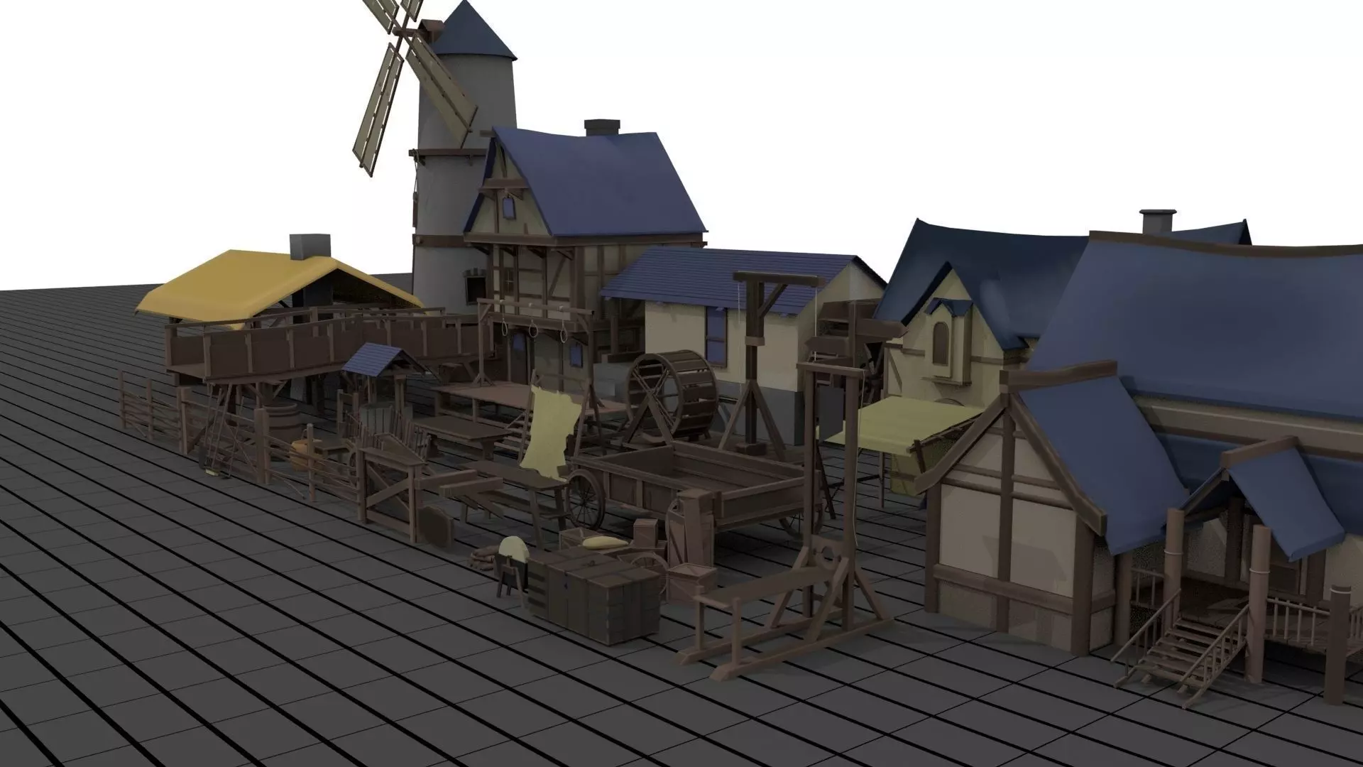 Medieval Low poly pack Low-poly 3D model