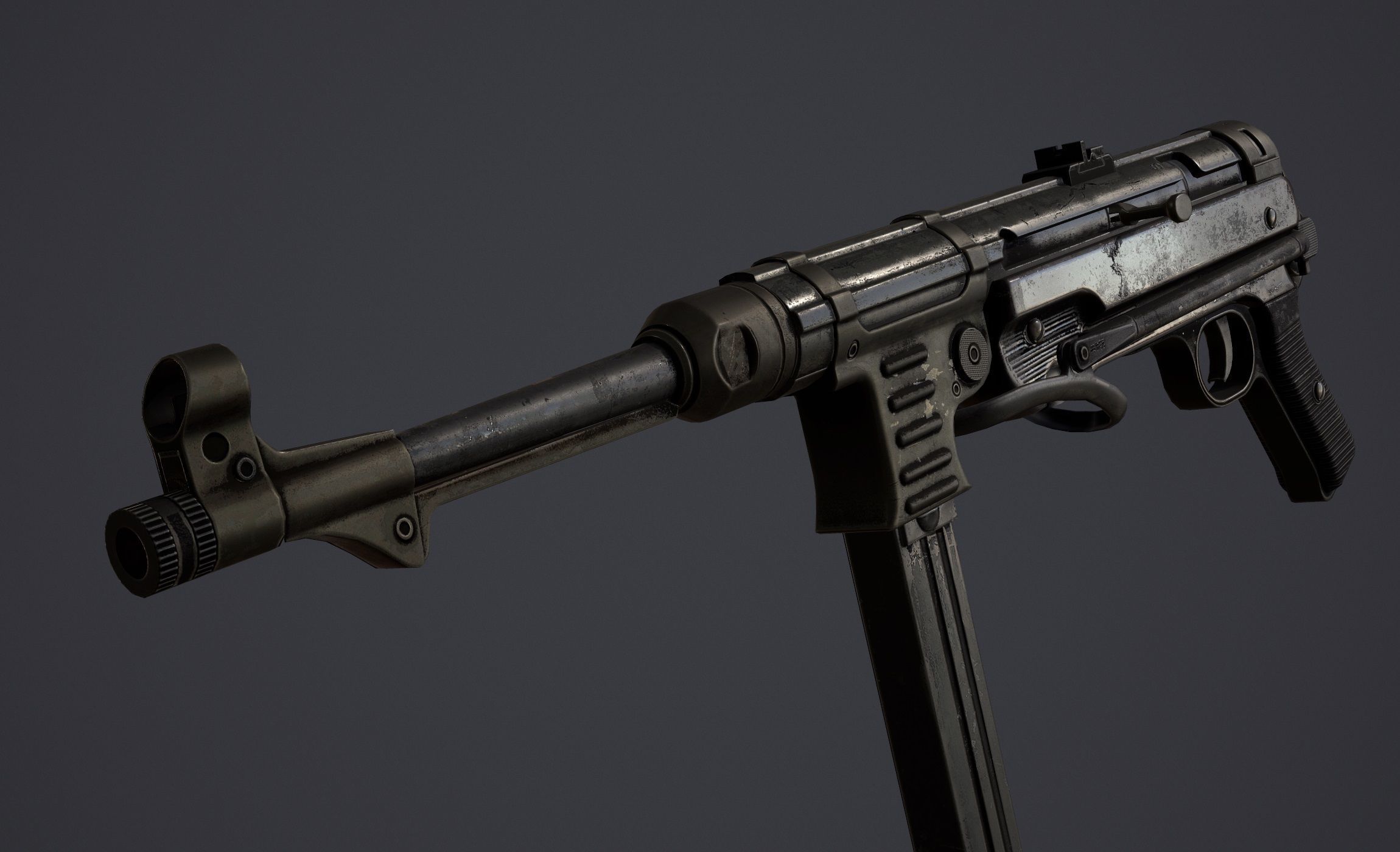 MP40 - WWII Low-poly 3D model_5