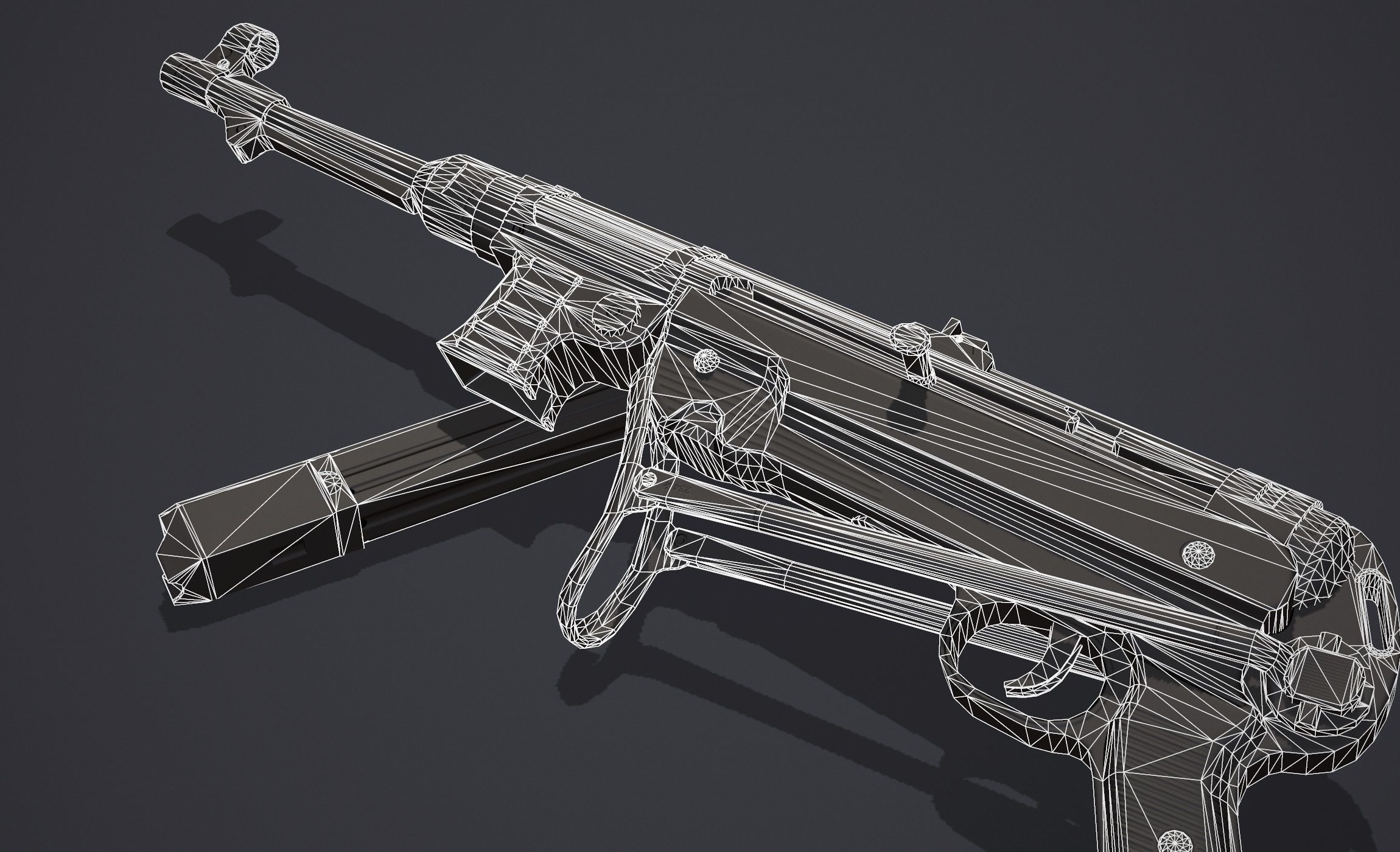 MP40 - WWII Low-poly 3D model_8